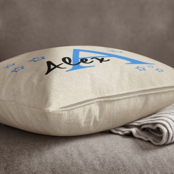 Luxury Personalised Cushion - Inner Pad Included - Boys Initial & Stars